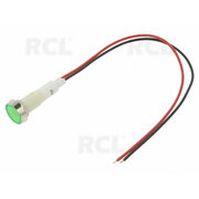 LAMPS LED 12V ø10mm green, with 200mm leads
