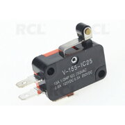 MICROSWITCH  ON-(ON), 15A/250V, with roller lever 12mm long, 16x28x10.3mm