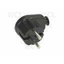 MAIN PLUG AC 2pin  on Cable, with electrical ground, black