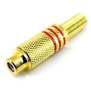 SOCKET RCA for Cable red 6mm, gold-plated