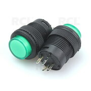 Push-button switch, OFF-(ON), 3A 250VAC, M16, with 12V green LED indication