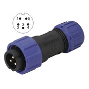 CONNECTOR WEIPU SP1310/P5, 5pin plug for cable ø4÷6.5mm, 5A 250V, IP68