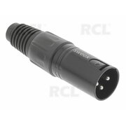 MICROPHONE PLUG XLR 3pin, for Cable,  black