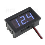 VOLTMETER - MODULE 0.56" LED blue, DC 0-100V, with housing, 3 wires