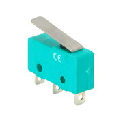 MICROSWITCH ON-(ON), 3A/250VAC, 3pin, with lever, L=21mm, 10.6x19.8x6.4mm