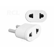 ADAPTER AC/AC Euro => USA, white, for travelling