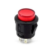 PUSH BUTTON SWITCH ON-OFF, 1.5A / 250VAC, with red LED