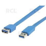KABELIS USB 3.0 prailginimo 2m, 4.8GBb/s plokščias