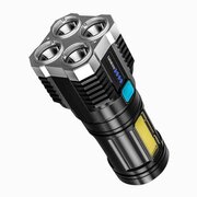 Flashlight LED 5W COB +4x3030SMD LED rechargeable, IP67, impact resistant
