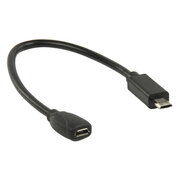 DUOMENŲ KABELIS micro USB (K) - micro USB (L), 0.2m, OTG,  išmaniesiems telefonams