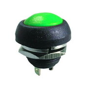 PUSH BUTTON SWITCH OFF-(ON) 1A 250VAC green