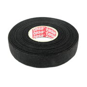 INSULATING TAPE black 15mmx25m textile with texture,  TESA 51608