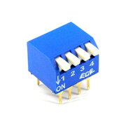DIP SWITCH 4 contacts right-angled,  25mA / 24VDC