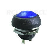 PUSH BUTTON SWITCH OFF-(ON) 1A 250VAC, blue