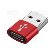 ADAPTER OTG USB A 2.0 (M) <-> USB C type (F), red