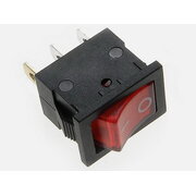 ROCKER SWITCH 6A / 230V, 10A / 125VAC, with illuminated, red, ON-ON