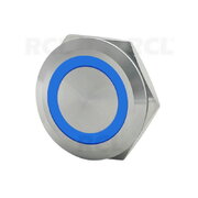 PUSH BUTTON SWITCH OFF-(ON) 12-24V DC, 5A, ø22mm, IP67, with blue LED indication