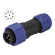 CONNECTOR WEIPU SP1310/P9, 9pin plug for cable ø4÷6.5mm,, 3A 125V,  IP68