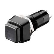PUSH BUTTON SWITCH OFF-(ON), 1A 250VAC, square, black