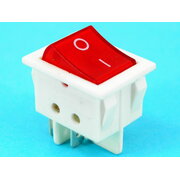 ROCKER SWITCH 16A/250V, 20A/125VAC, double contact, with red illuminated, 2x ON-OFF
