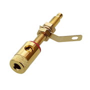 SOCKET ø4mm 'banan' type long red LC, gold-plated