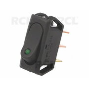 ROCKER SWITCH 25A 12VDC, with LED green illuminated, ON-OFF