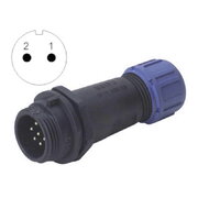 РАЗЪЕМ  WEIPU SP1311/P2, 2-контактный штекер для корпуса/кабеля ø4÷6,5 мм, 13A 250V, IP68