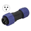 CONNECTOR WEIPU SP1310/P3, 3pin plug for cable ø4÷6.5mm, 13A 250V, IP68