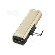 Конвертер для зарядки наушников USB Type-C Audio Adapter, позолоченный

