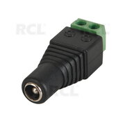 SOCKET DC ø2.5/5.5 mm for Cable,  screw