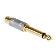 АДАПТЕР ø6.3mm Jack (Ш) mono <-> RCA (Г), 24k gold-plated, HQS